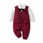 AMA™ Little Burgundy Gentleman Kids Romper