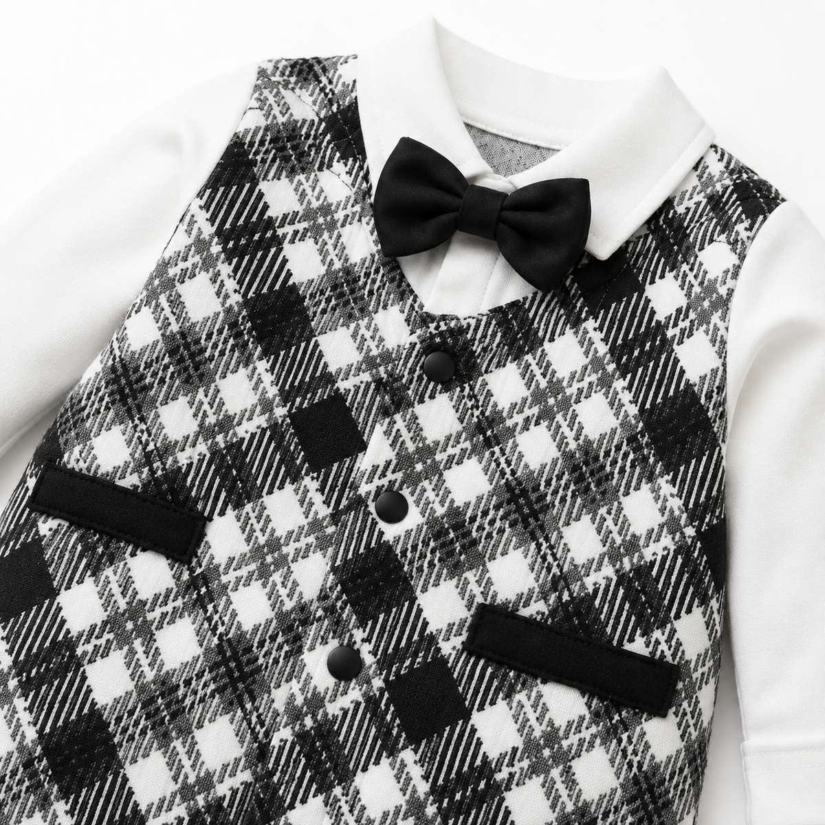 AMA™ Little Monochrome Gentleman Kids Romper