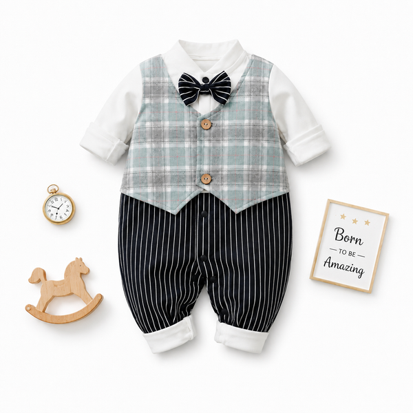 AMA™ Little Mint Gentleman Kids Romper
