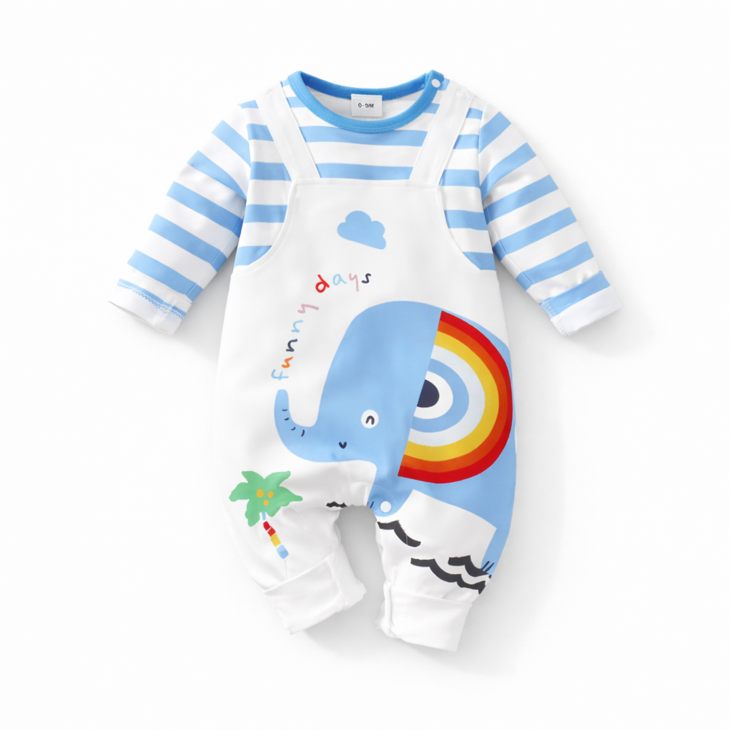AMA™ Little Rainbow Elephant Kids Onesie