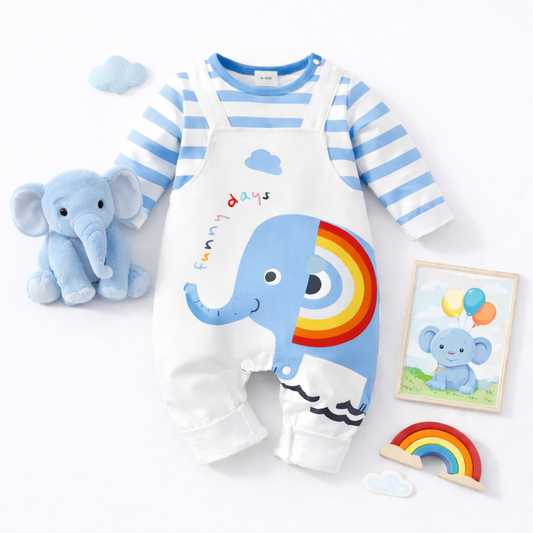 AMA™ Little Rainbow Elephant Kids Onesie