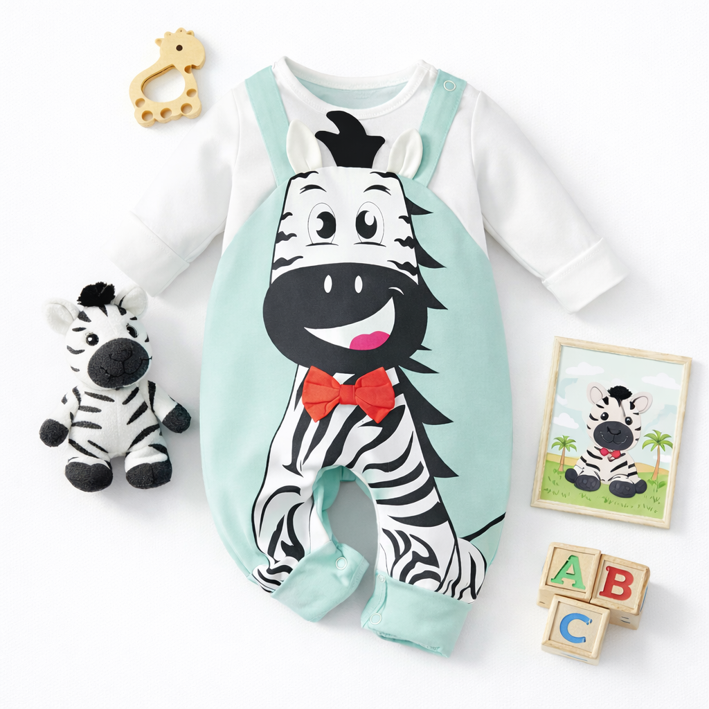 AMA™ Little Zebra Bowtie Kids Romper