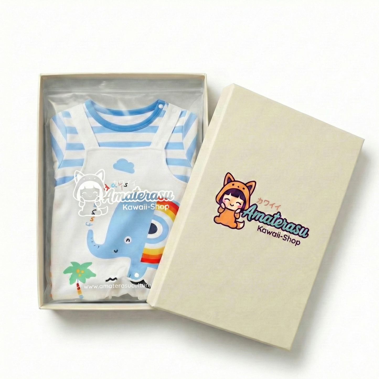 AMA™ Little Rainbow Elephant Kids Onesie