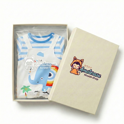 AMA™ Little Rainbow Elephant Kids Onesie