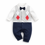 AMA™ Little Argyle Gentleman Kids Romper