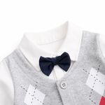 AMA™ Little Argyle Gentleman Kids Romper