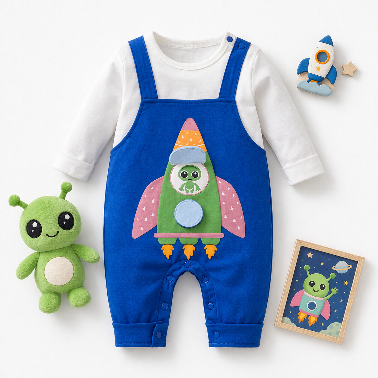 AMA™ Little Alien Rocket Kids Onesie
