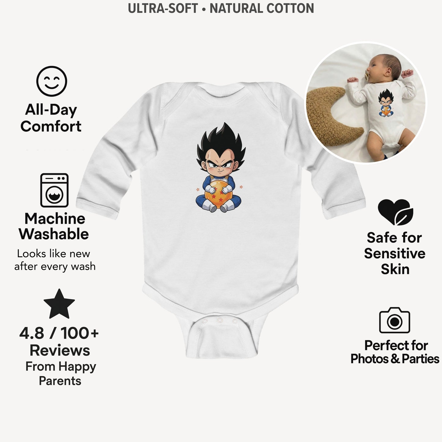 AMA™ Сhibi Vegeta Kids Bodysuit
