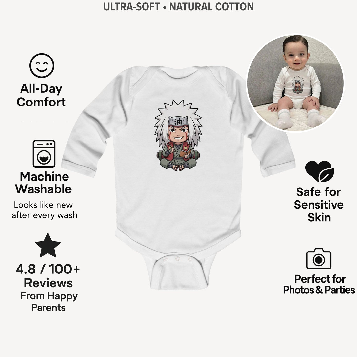 AMA™ Сhibi Jiraiya Kids Bodysuit