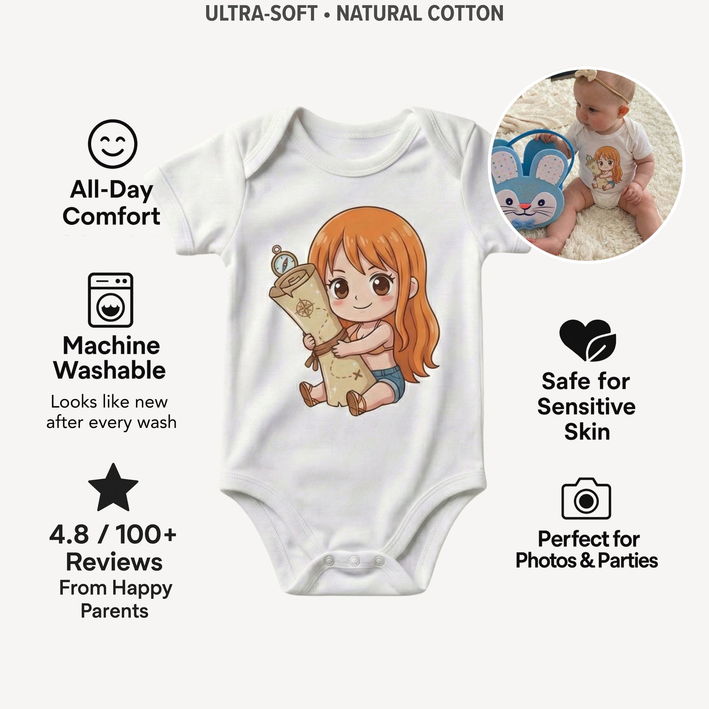 AMA™ Сhibi Nami Kids Bodysuit