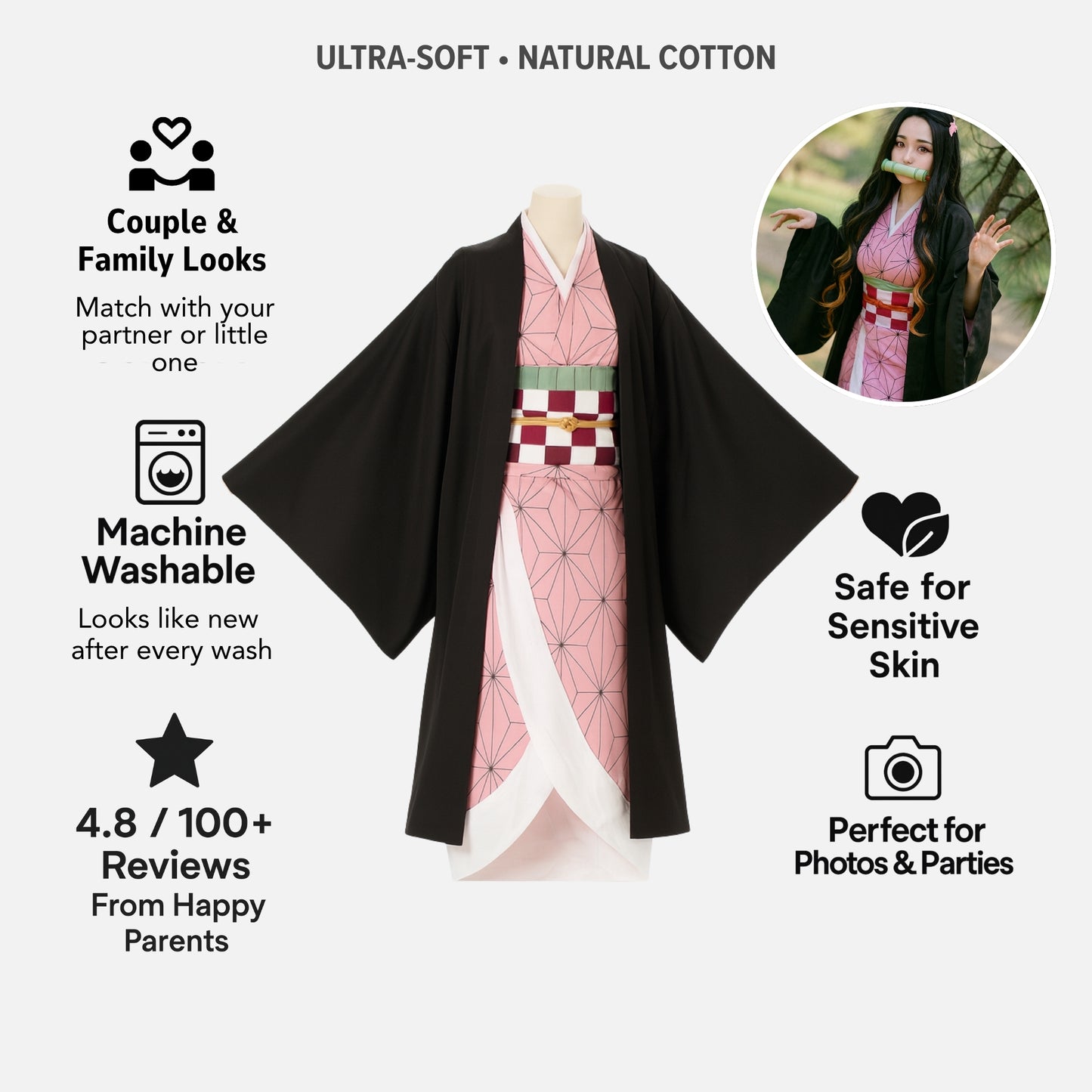AMA™ Nezuko Cosplay Set