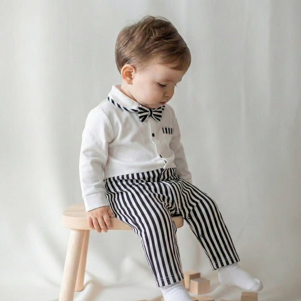 AMA™ Little Stripe Gentleman Kids Romper