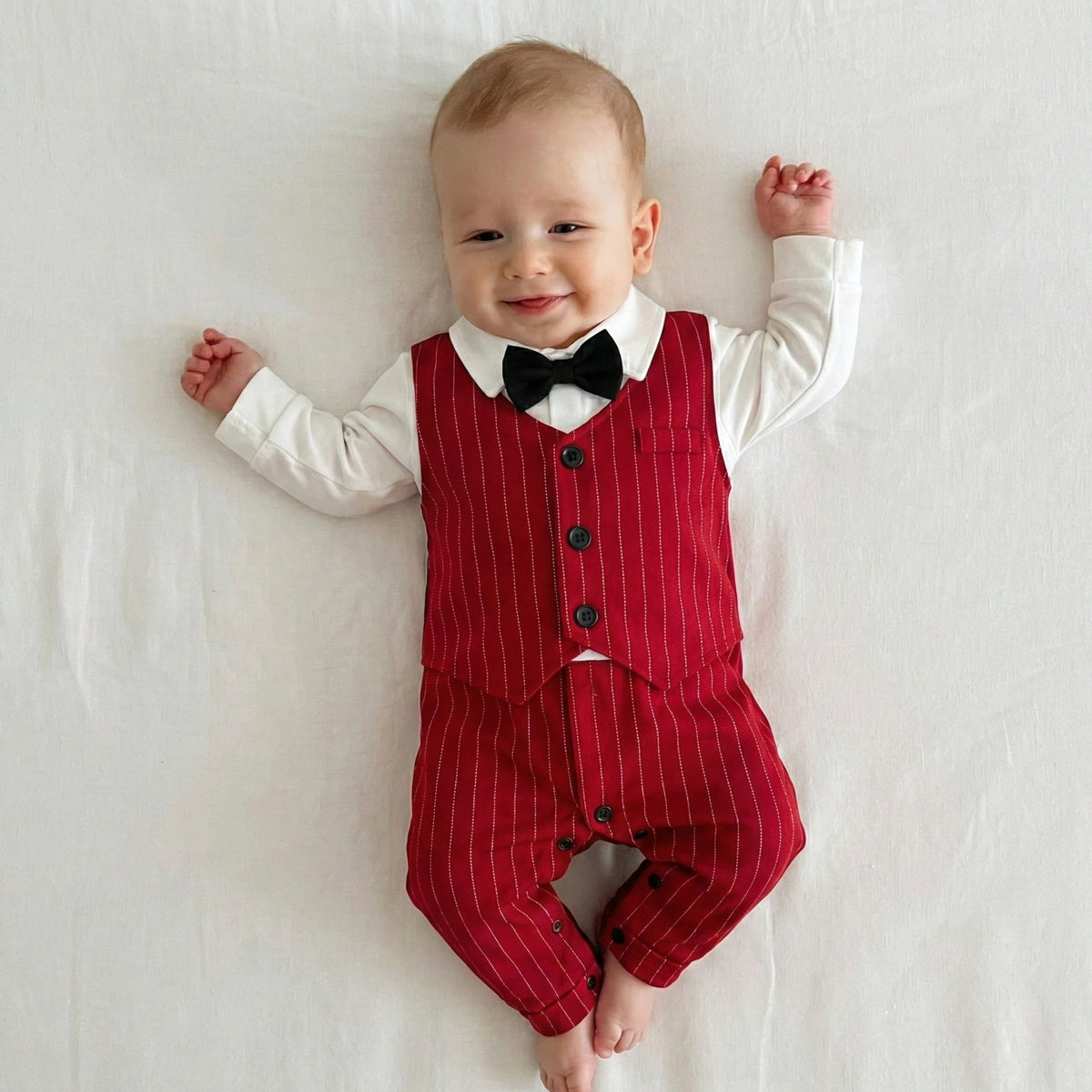 AMA™ Little Red Gentleman Kids Romper