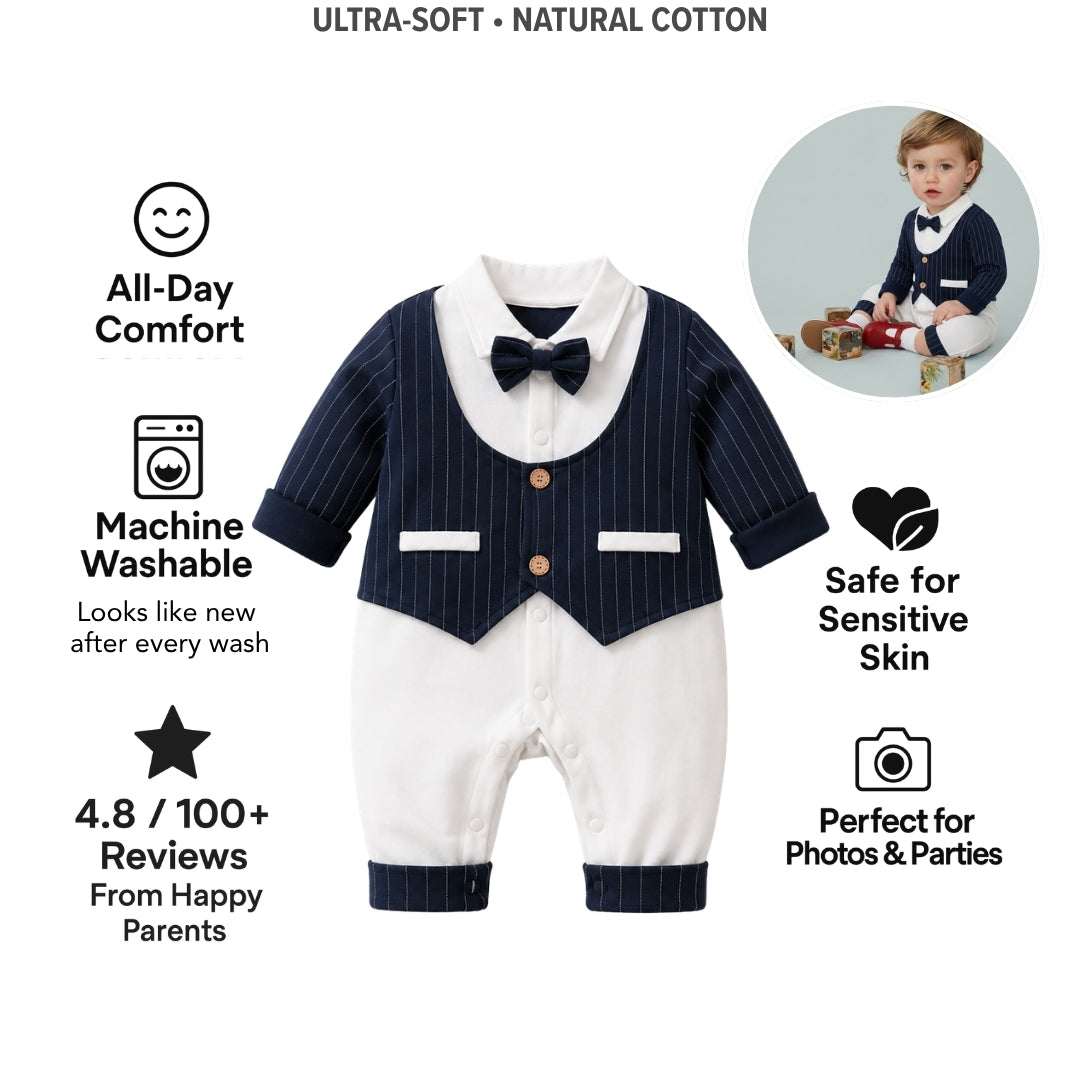 AMA™ Little Midnight Gentleman Kids Romper