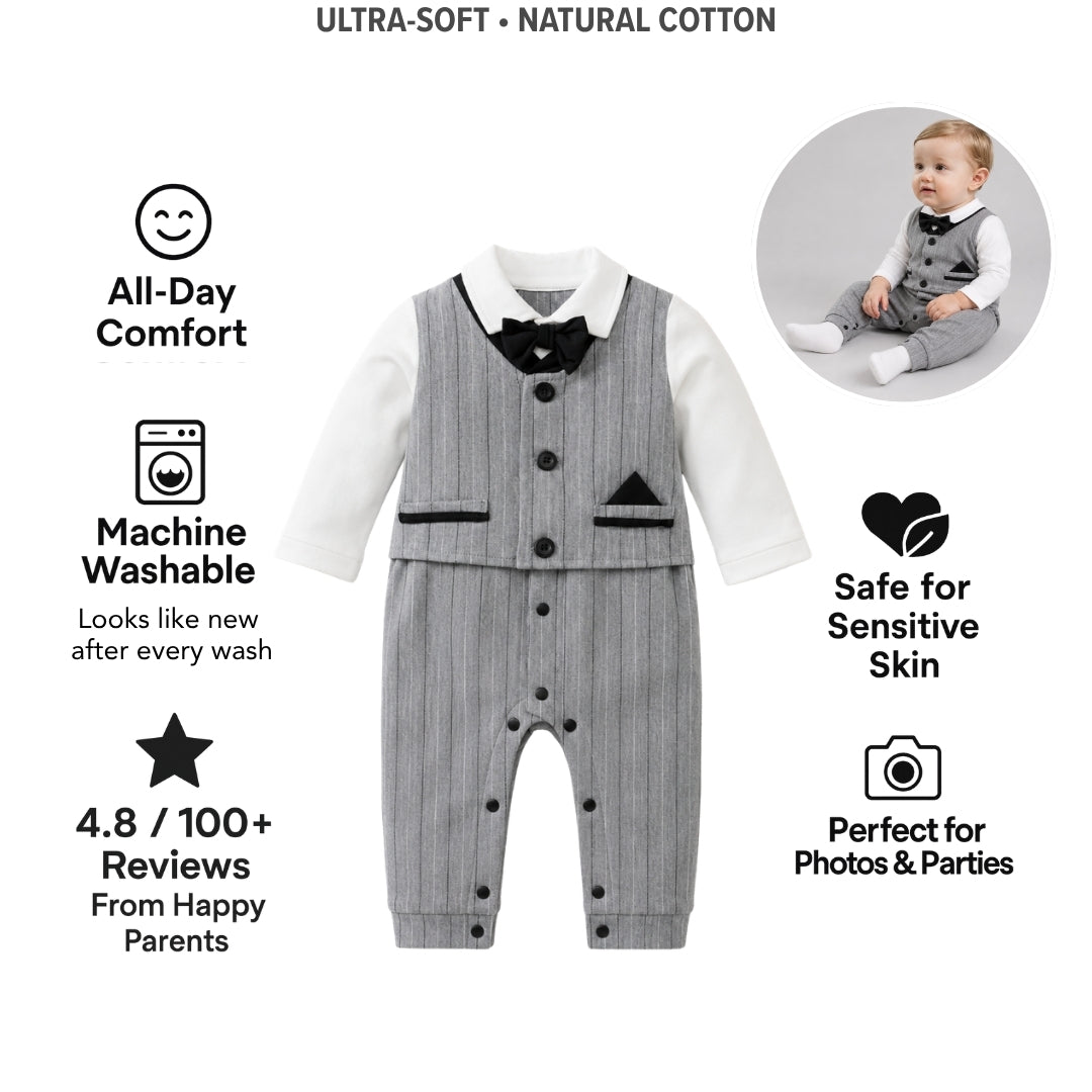 AMA™ Little Oxford Gentleman Kids Romper