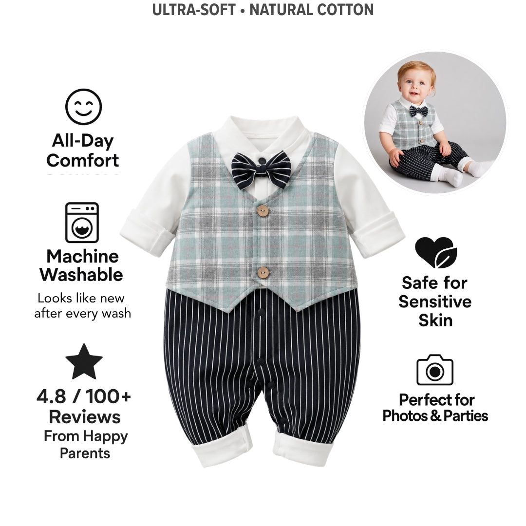 AMA™ Little Mint Gentleman Kids Romper