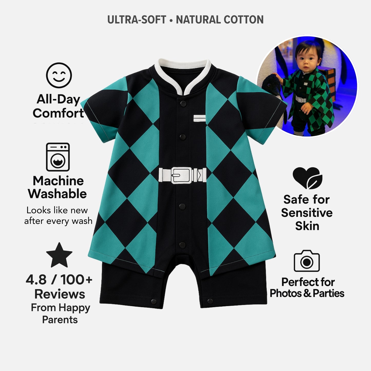 AMA™ Little Tanjiro Fullcover Bodysuit