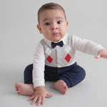 AMA™ Little Argyle Gentleman Kids Romper