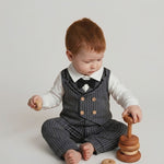 AMA™ Little Pinstripe Gentleman Kids Romper