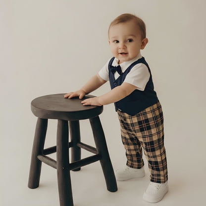 AMA™ Little Plaid Gentleman Kids Onesie